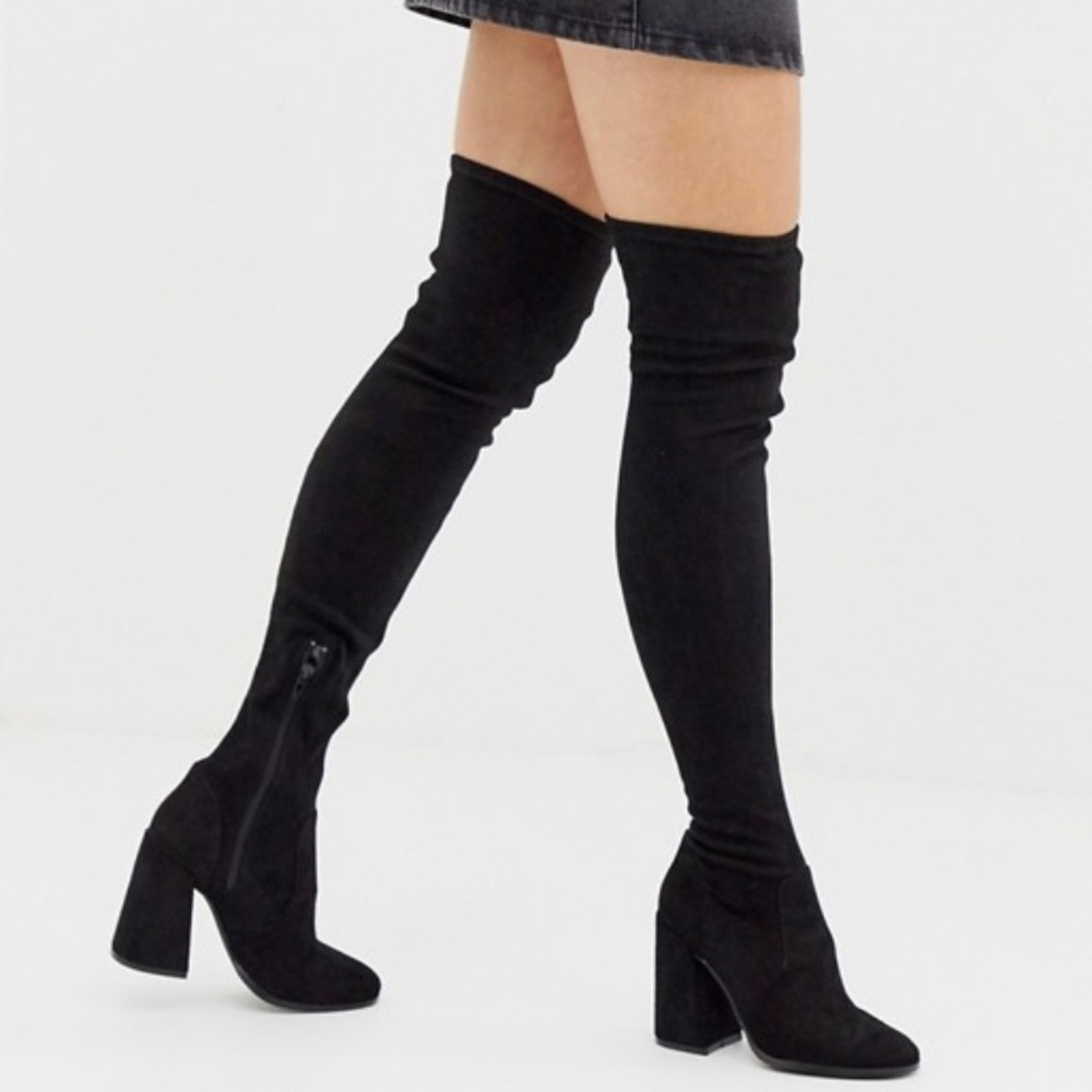 Heeled thigh high boots for small feet